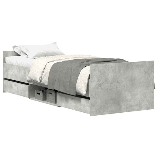 Bed Frame without Mattress Concrete Grey 100x200 cm