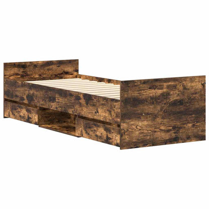 Bed Frame without Mattress Smoked Oak 100x200 cm
