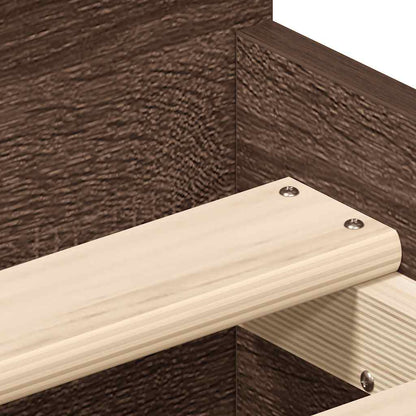Bed Frame | Brown Oak | Engineered wood, Solid Pinewood, Plywood | Single