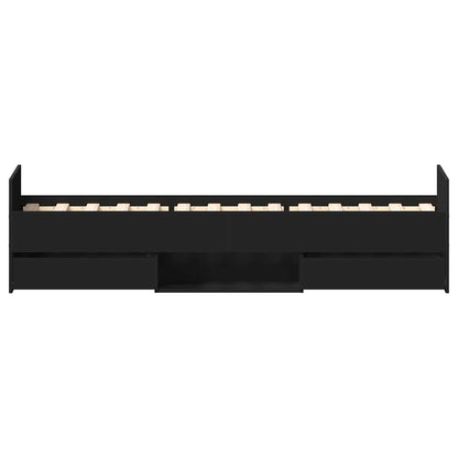 Bed Frame | Black | Engineered wood, solid pinewood, plywood | Single