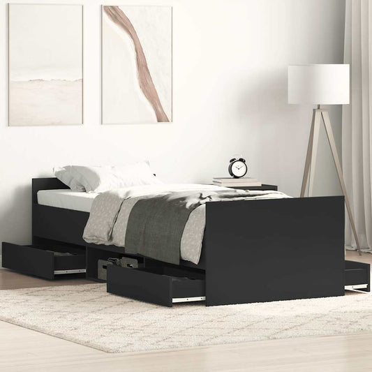 Bed Frame without Mattress Black 90x200 cm