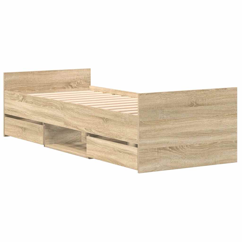 Bed Frame without Mattress Sonoma Oak 90x200 cm