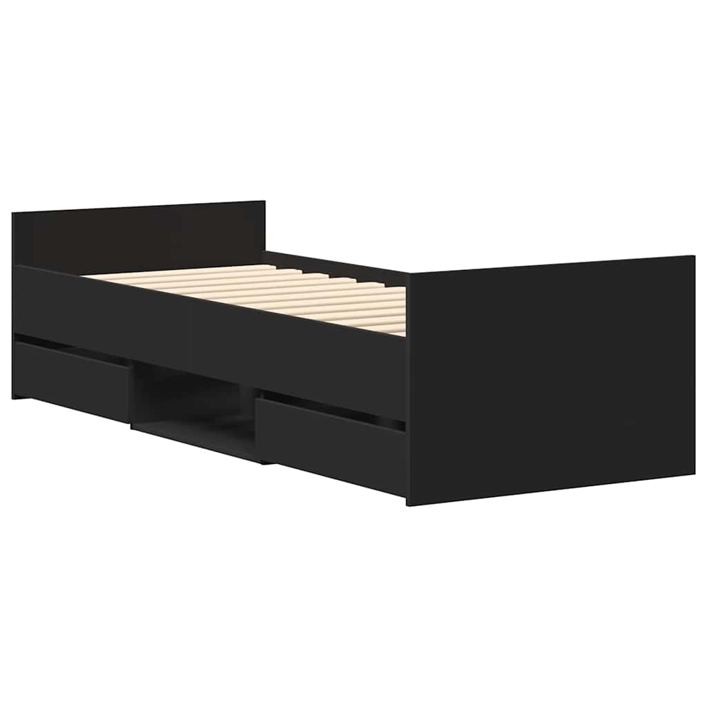 Bed Frame without Mattress Black 90x190 cm Single