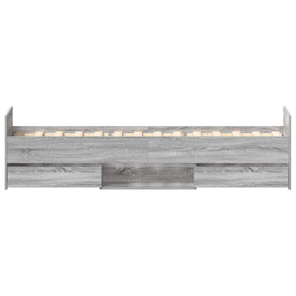 Bed Frame without Mattress Grey Sonoma 75x190 cm Small Single