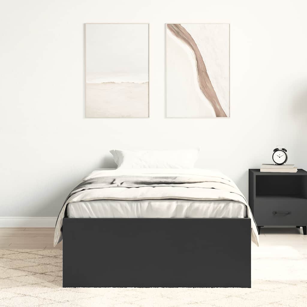 Bed Frame without Mattress Black 90x200 cm