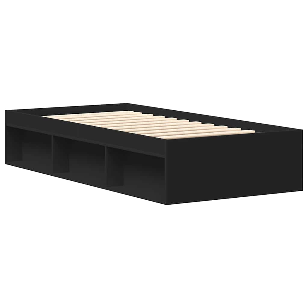 Bed Frame without Mattress Black 90x200 cm