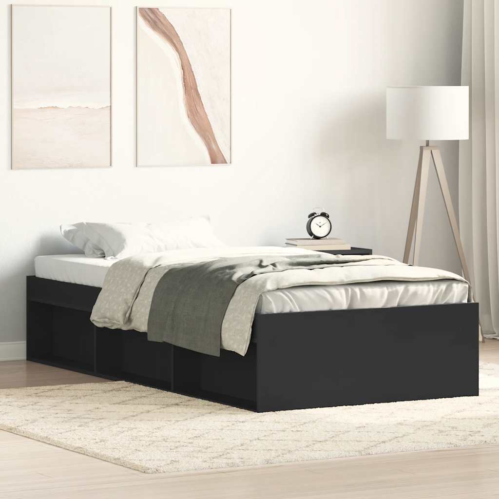 Bed Frame without Mattress Black 90x200 cm