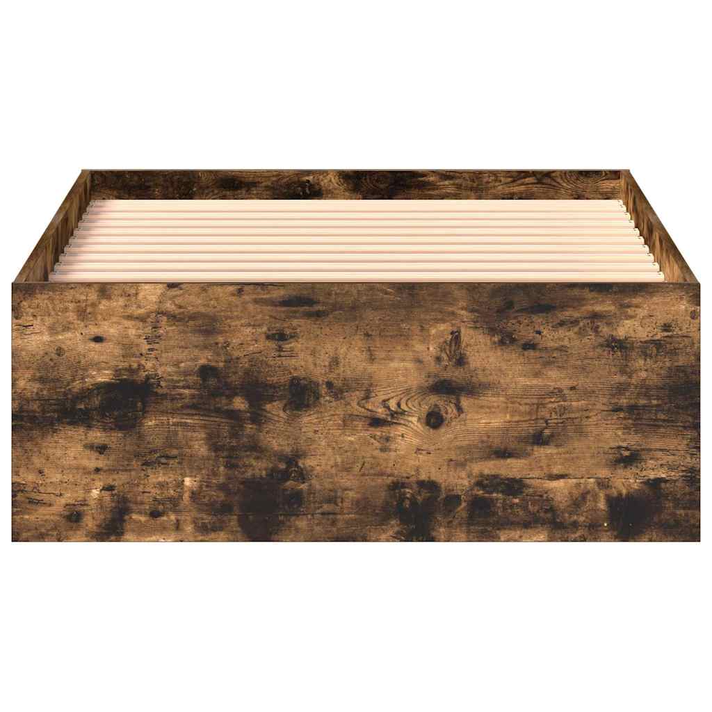 Bed Frame without Mattress Smoked Oak 90x200 cm