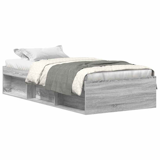 Bed Frame without Mattress Grey Sonoma 90x200 cm
