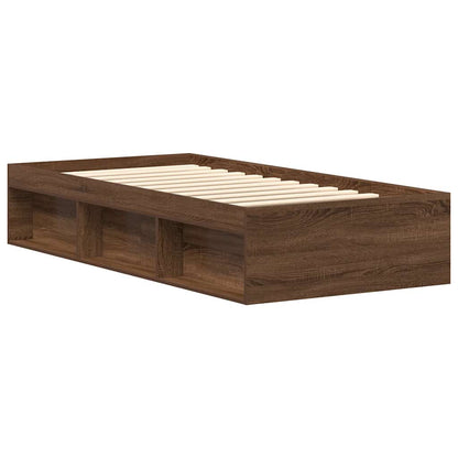 Bed Frame without Mattress Brown Oak 90x200 cm