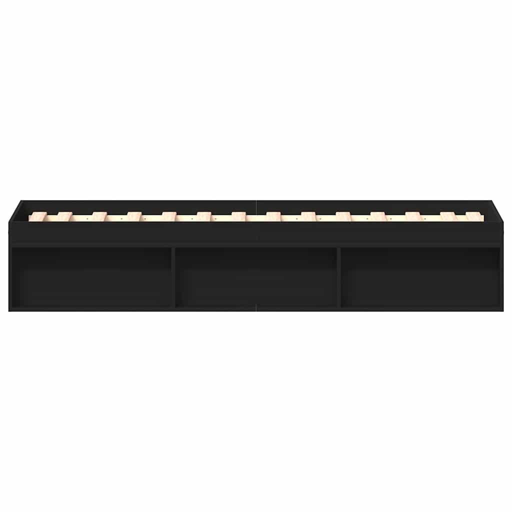 Bed Frame without Mattress Black 100x200 cm