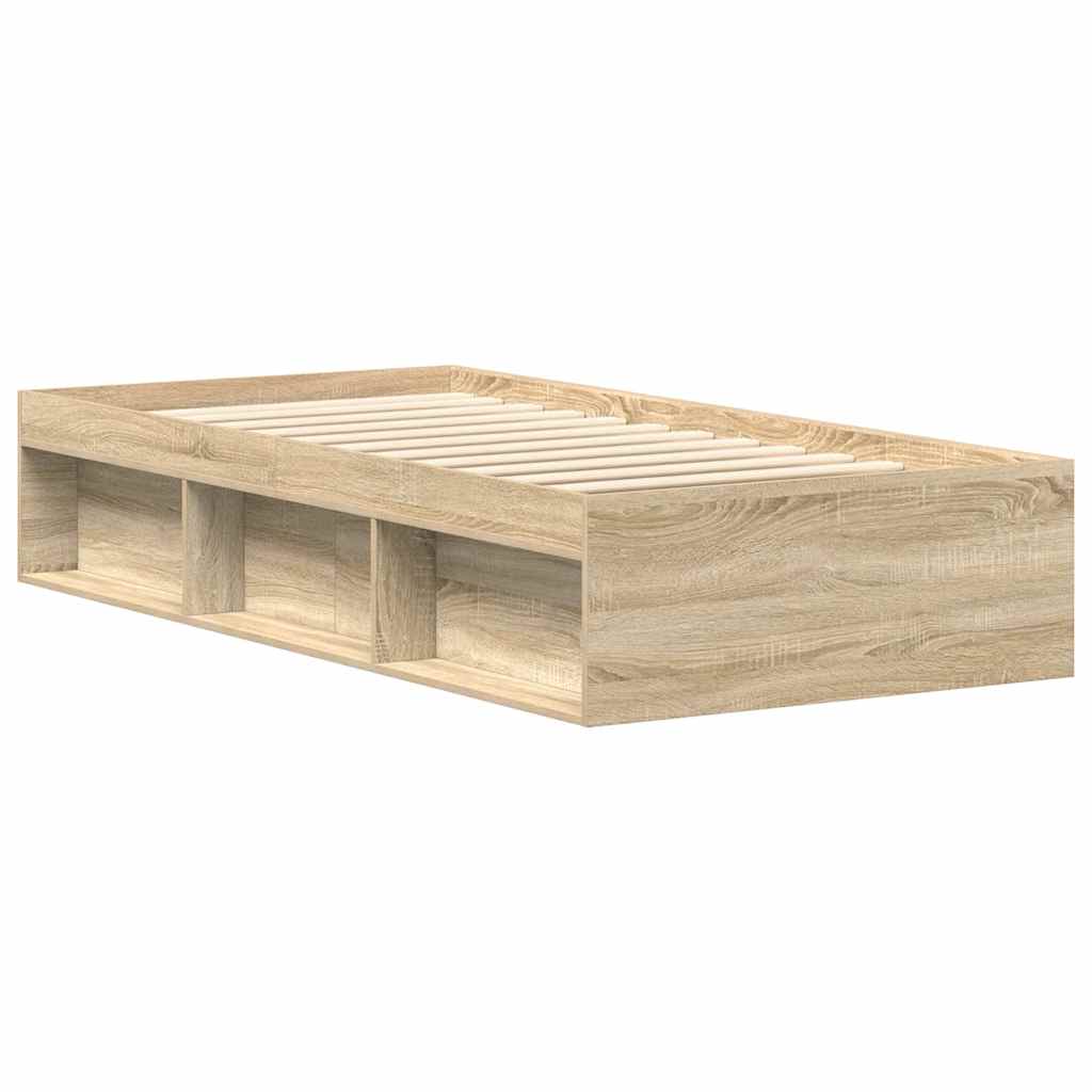 Bed Frame without Mattress Sonoma Oak 100x200 cm