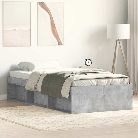 Bed Frame without Mattress Concrete Grey 100x200 cm