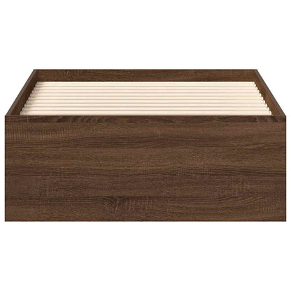 Bed Frame without Mattress Brown Oak 100x200 cm