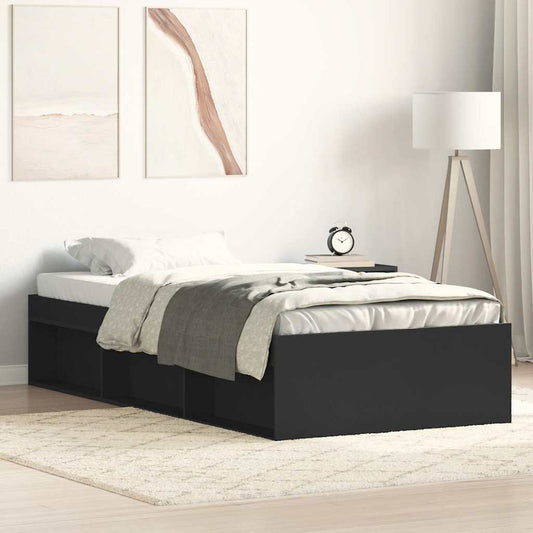 Bed Frame without Mattress Black 90x190 cm Single