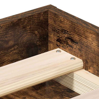 Bed Frame without Mattress Smoked Oak 90x190 cm Single
