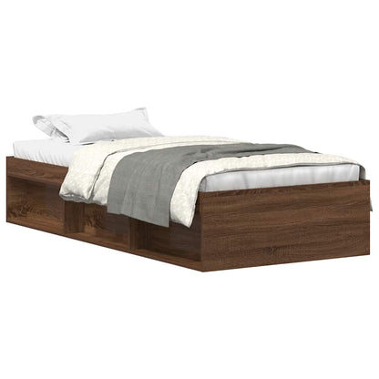 Bed Frame without Mattress Brown Oak 90x190 cm Single