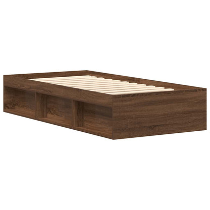 Bed Frame without Mattress Brown Oak 90x190 cm Single