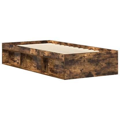 Bed Frame without Mattress Smoked Oak 75x190 cm Small Single Small Single