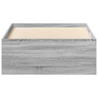 Bed Frame without Mattress Grey Sonoma 75x190 cm Small Single Small Single