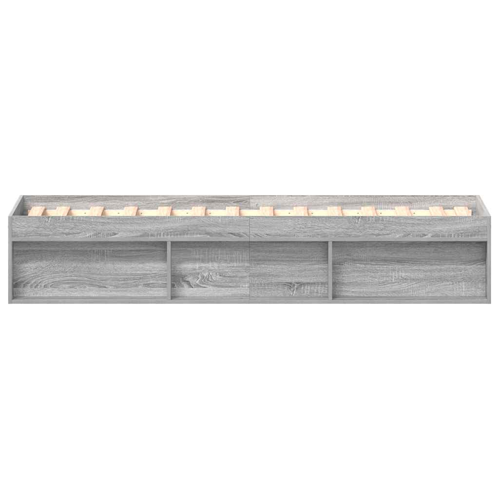 Bed Frame without Mattress Grey Sonoma 75x190 cm Small Single Small Single