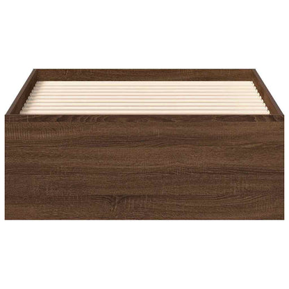 Bed Frame without Mattress Brown Oak 75x190 cm Small Single Small Single
