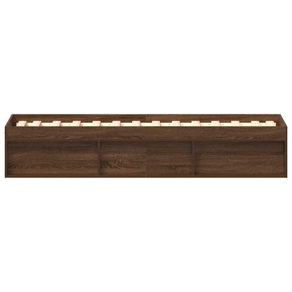 Bed Frame without Mattress Brown Oak 75x190 cm Small Single Small Single