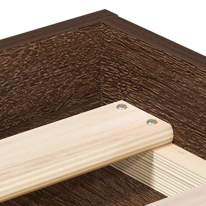 Bed Frame without Mattress Brown Oak 120x200 cm
