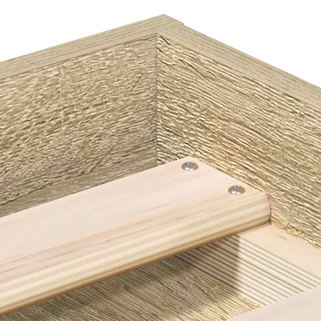 Bed Frame without Mattress Sonoma Oak 140x200 cm