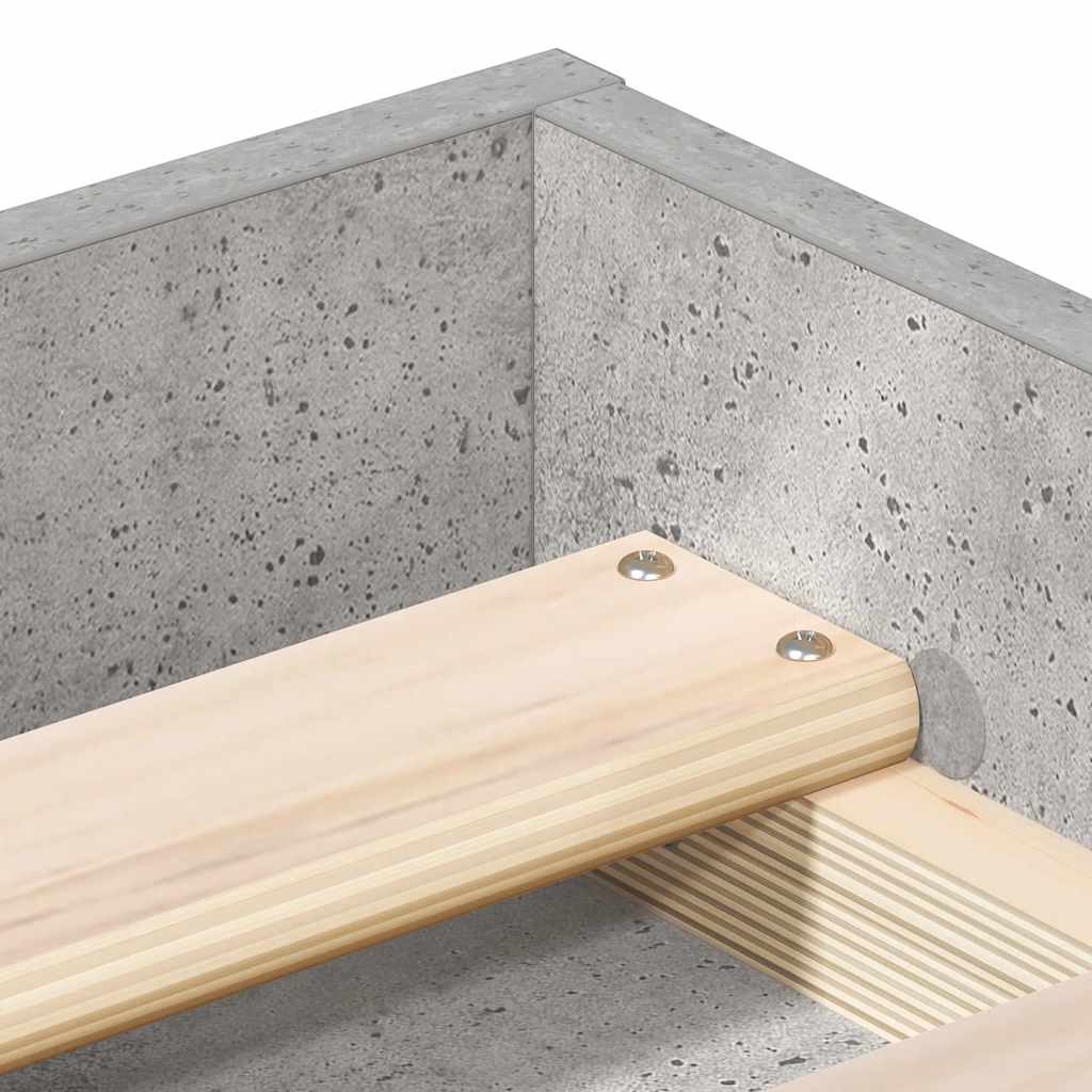 Bed Frame without Mattress Concrete Grey 140x200 cm