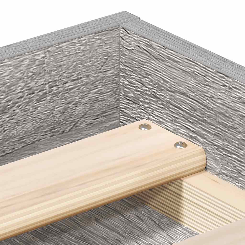 Bed Frame without Mattress Grey Sonoma 140x200 cm