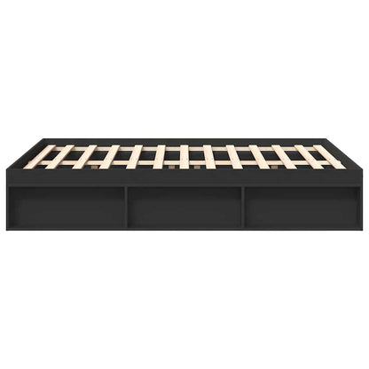 Bed Frame without Mattress Black 150x200 cm King Size King Size