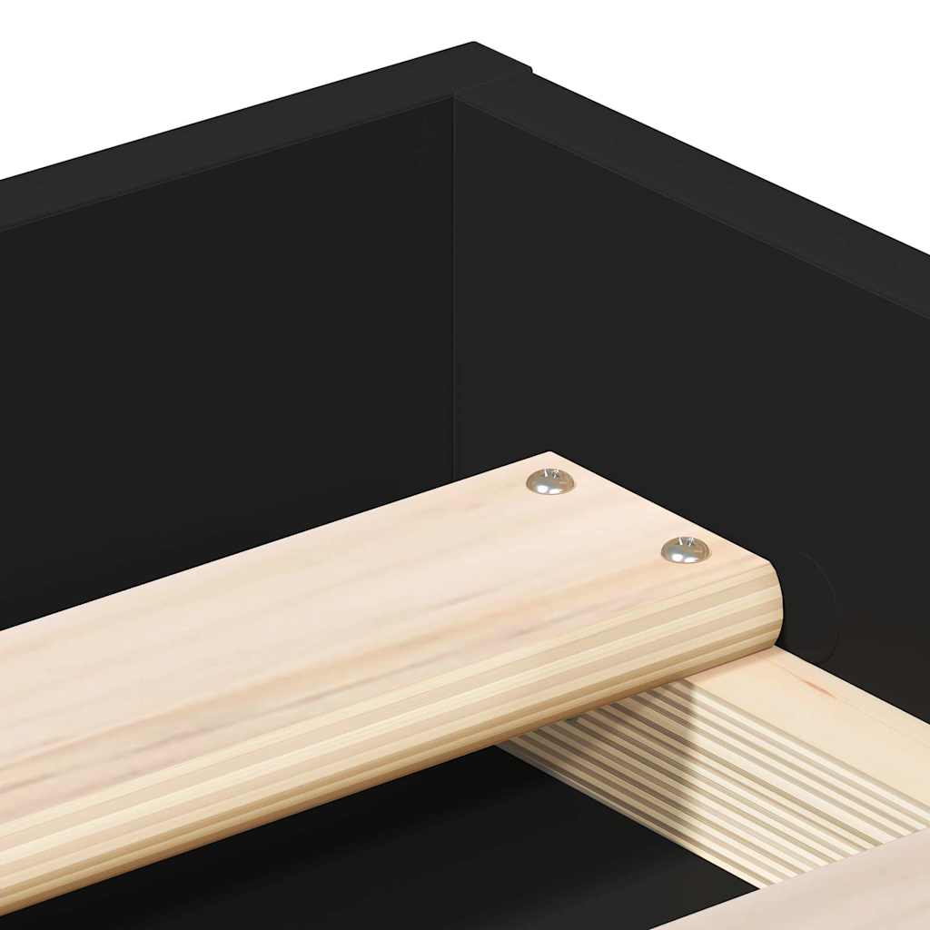 Bed Frame without Mattress Black 160x200 cm