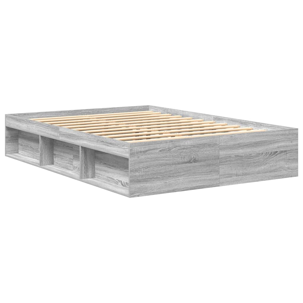 Bed Frame without Mattress Grey Sonoma 160x200 cm