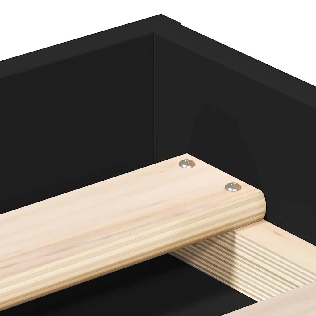 Bed Frame without Mattress Black 180x200 cm Super King Super King Size