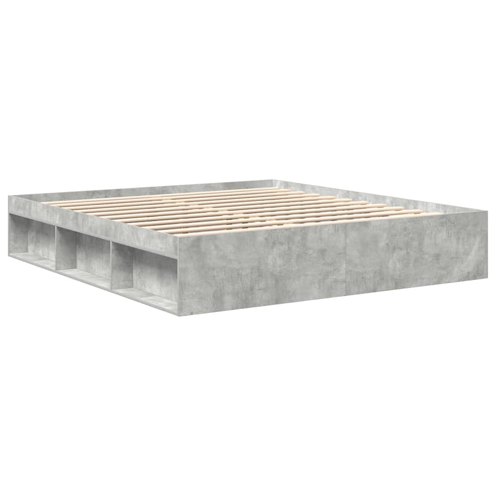 Bed Frame without Mattress Concrete Grey 180x200 cm Super King Super King Size
