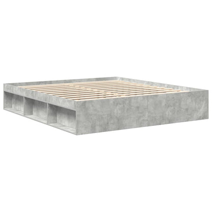 Bed Frame without Mattress Concrete Grey 180x200 cm Super King Super King Size