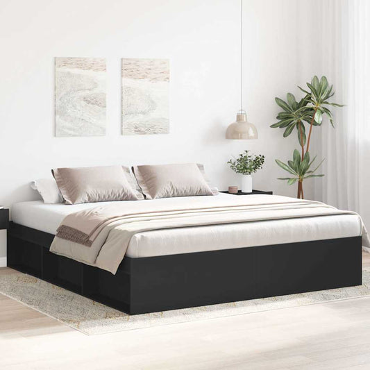 Bed Frame without Mattress Black 200x200 cm