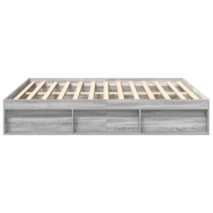 Bed Frame without Mattress Grey Sonoma 200x200 cm