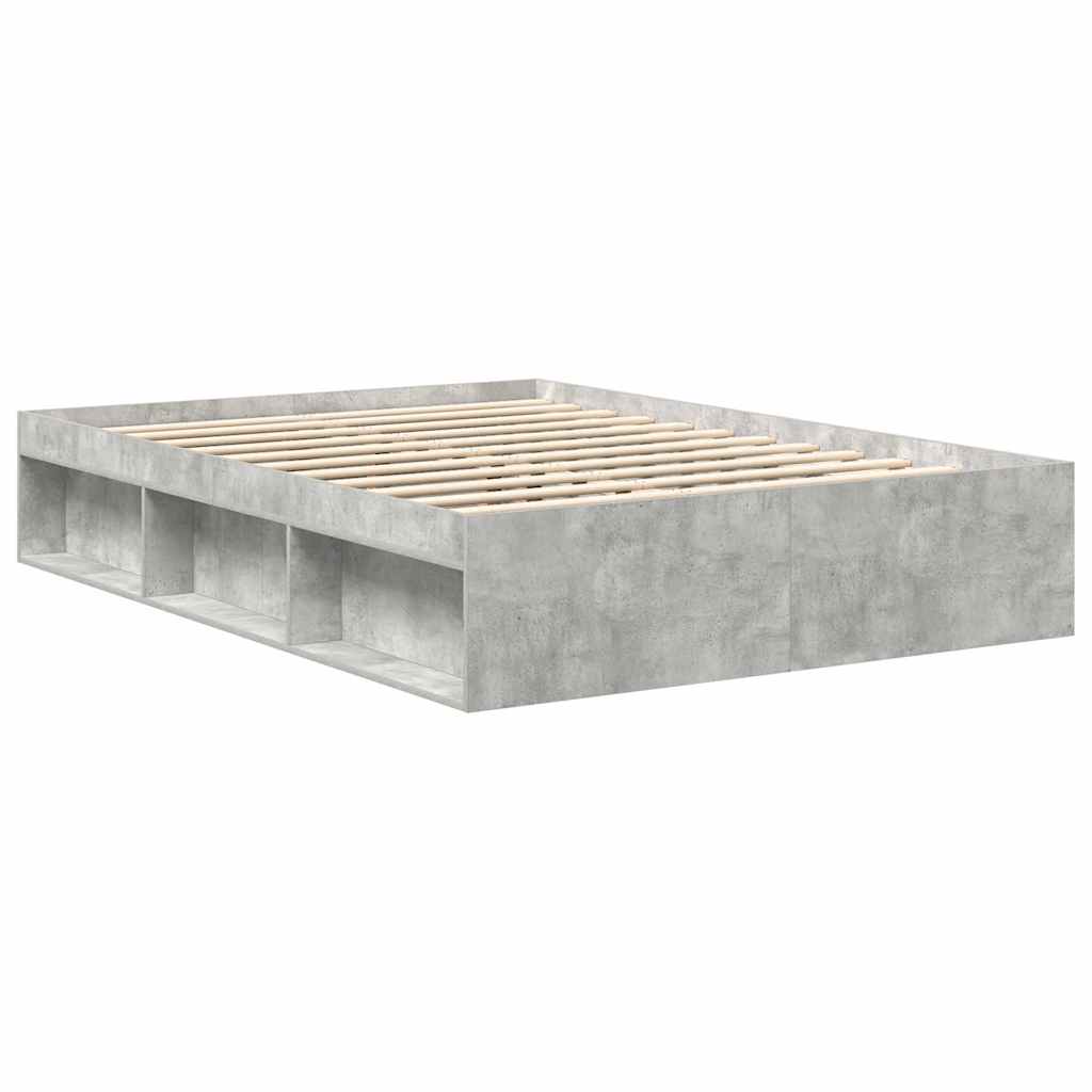 Bed Frame without Mattress Concrete Grey 120x190 cm Small Double Small Double