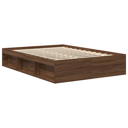 Bed Frame without Mattress Brown Oak 120x190 cm Small Double Small Double
