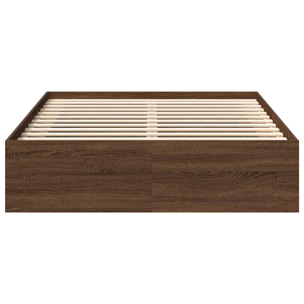 Bed Frame without Mattress Brown Oak 120x190 cm Small Double Small Double