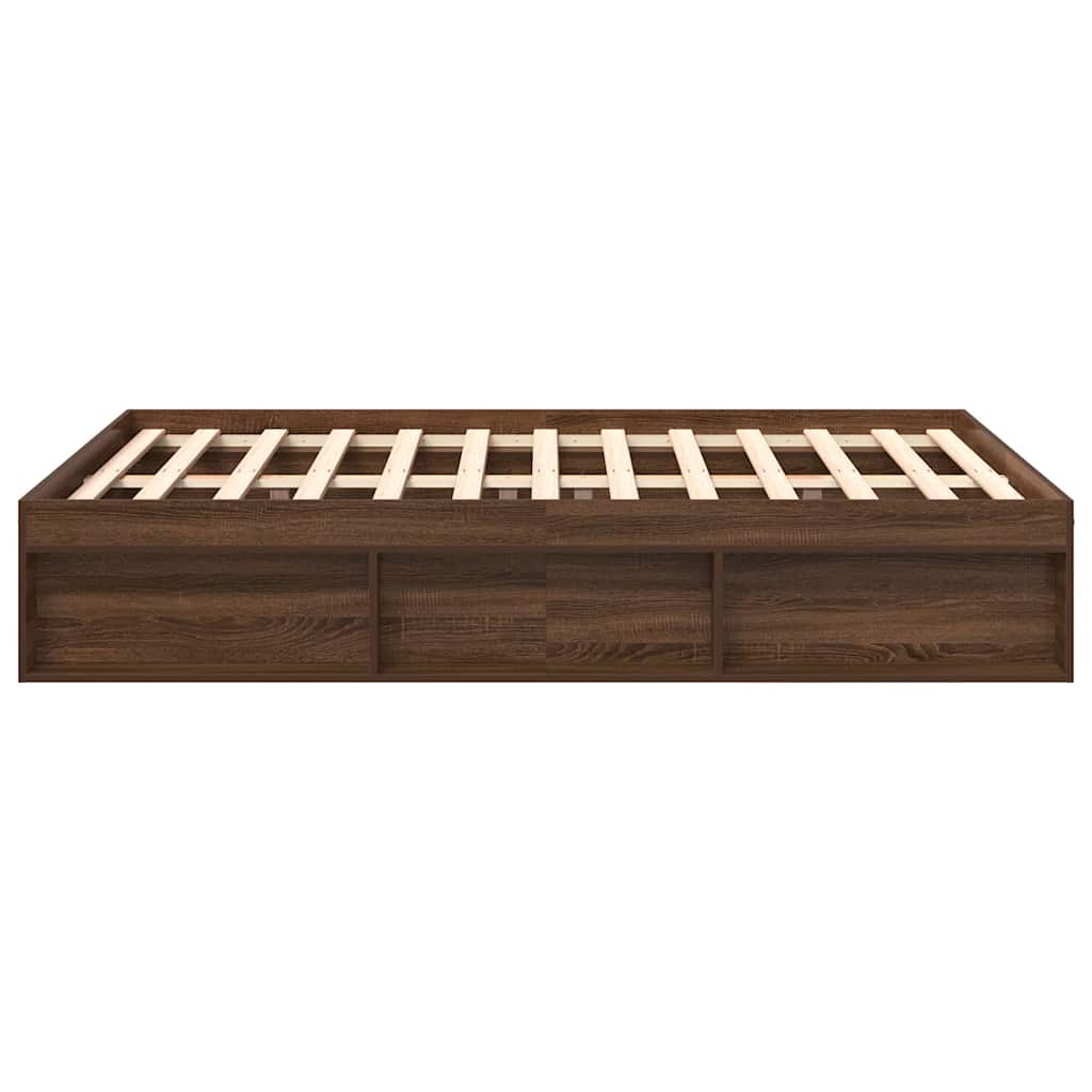 Bed Frame without Mattress Brown Oak 120x190 cm Small Double Small Double