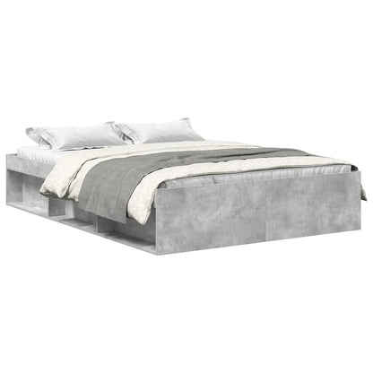 Bed Frame without Mattress Concrete Grey 140x190 cm