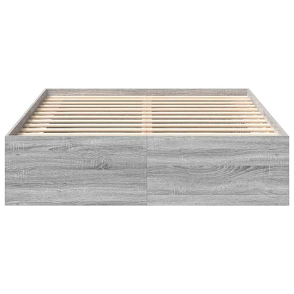 Bed Frame without Mattress Grey Sonoma 140x190 cm
