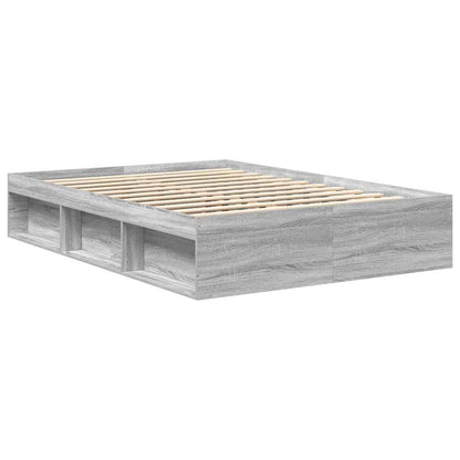 Bed Frame without Mattress Grey Sonoma 140x190 cm