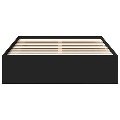 Bed Frame without Mattress Black 135x190 cm Double Double
