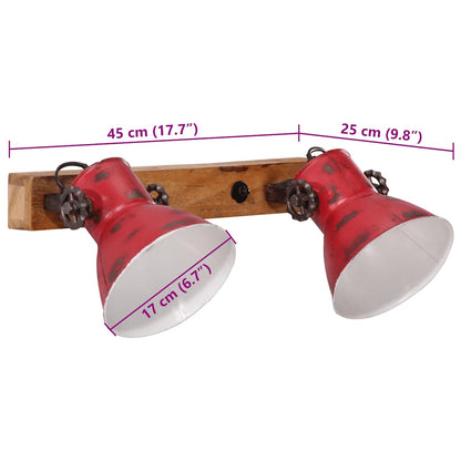 Wall Lamp 25 W Distressed Red 45x25 cm E27