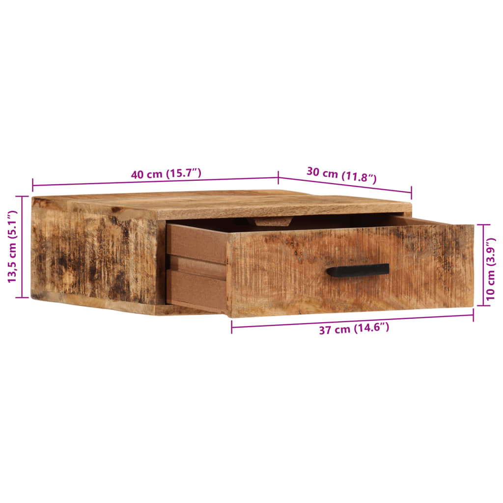 Wall-mounted Bedside Cabinet 40x30x13.5 cm Solid Wood Mango