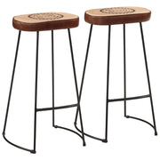 Bar Stools 2 pcs Dark Brown 44x37.5x78 cm